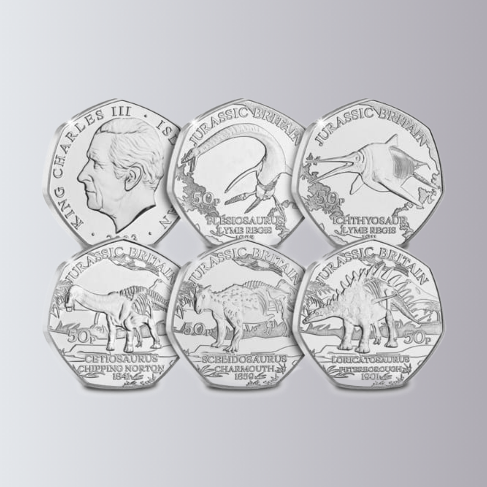 Jurassic Britain 50 Pence Collection