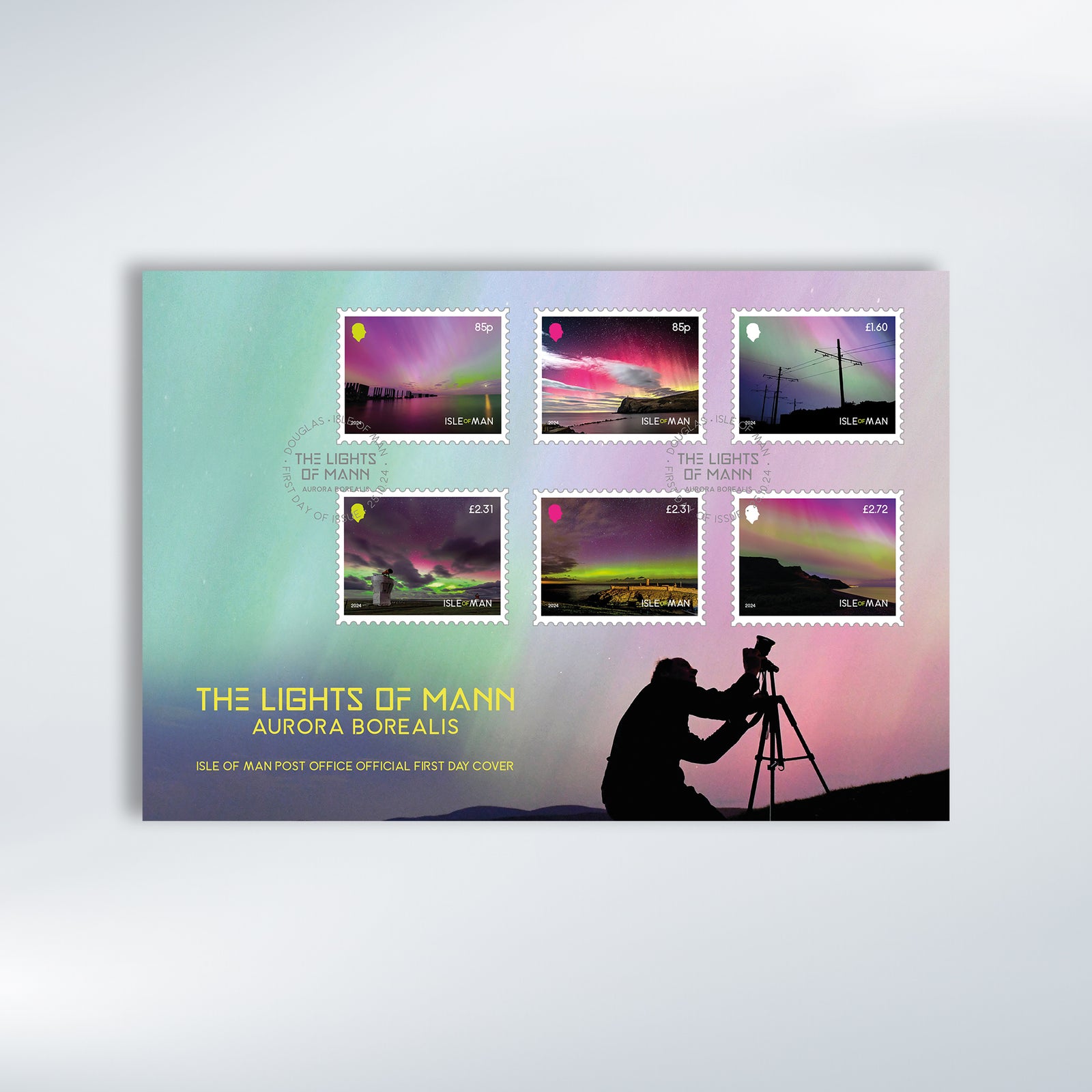 The Lights of Mann - Aurora Borealis First Day Cover
