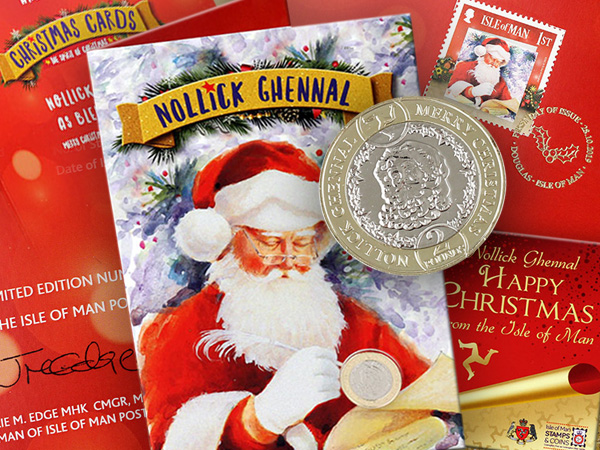 Isle of Man 2019 Santa £2 Coin Card