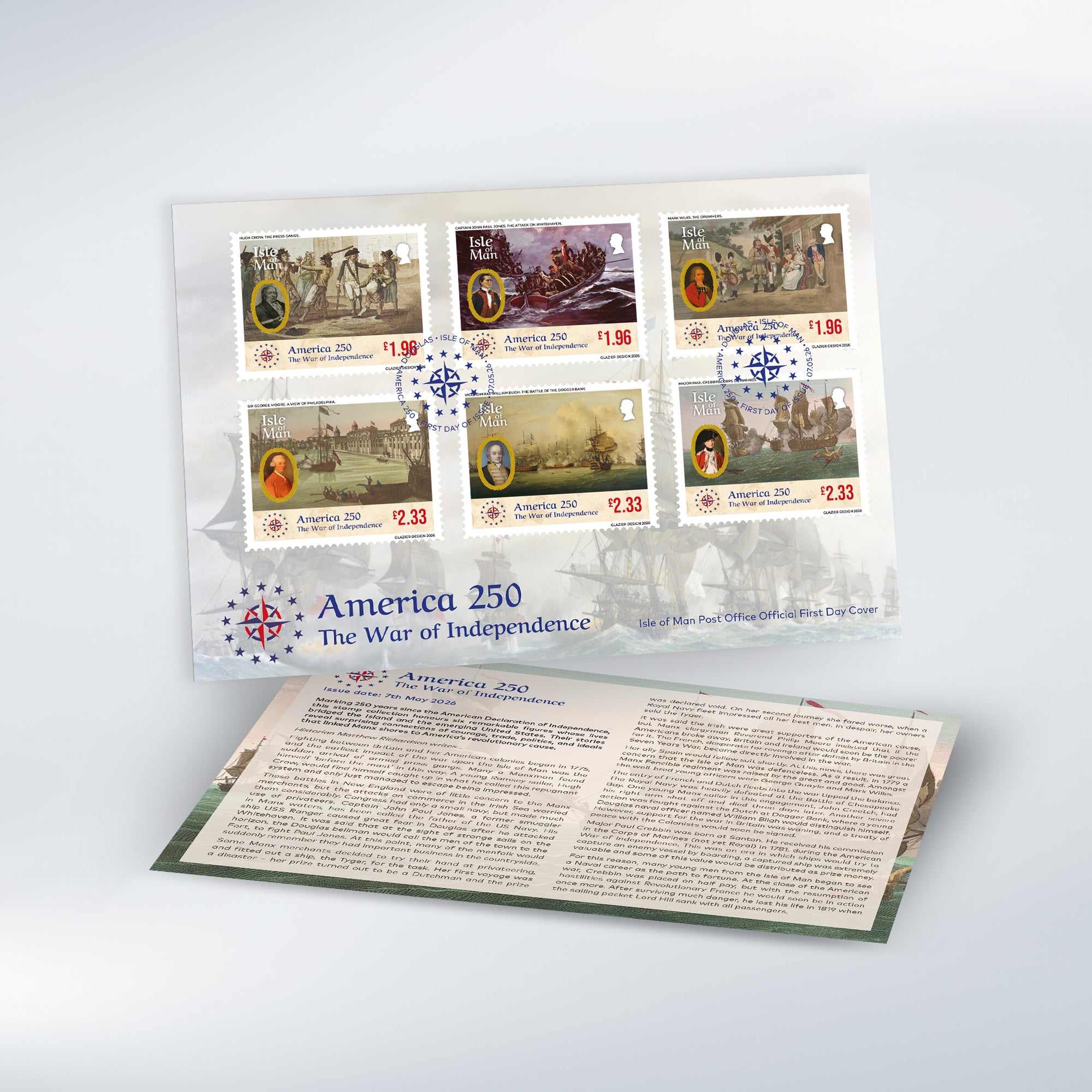 America 250! - The Isle of Man and the American War of Independence First Day Cover