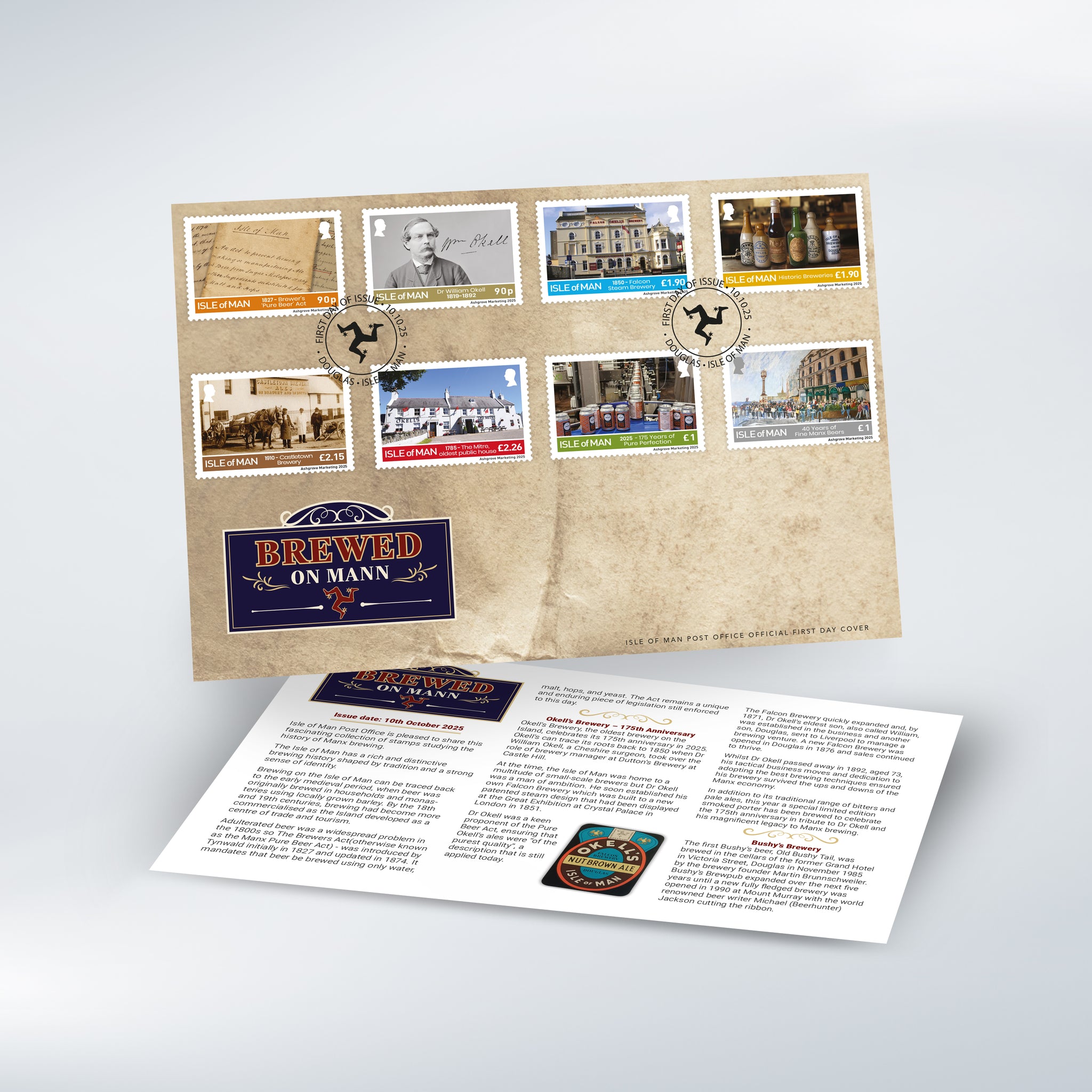 Brewed on Mann First Day Cover