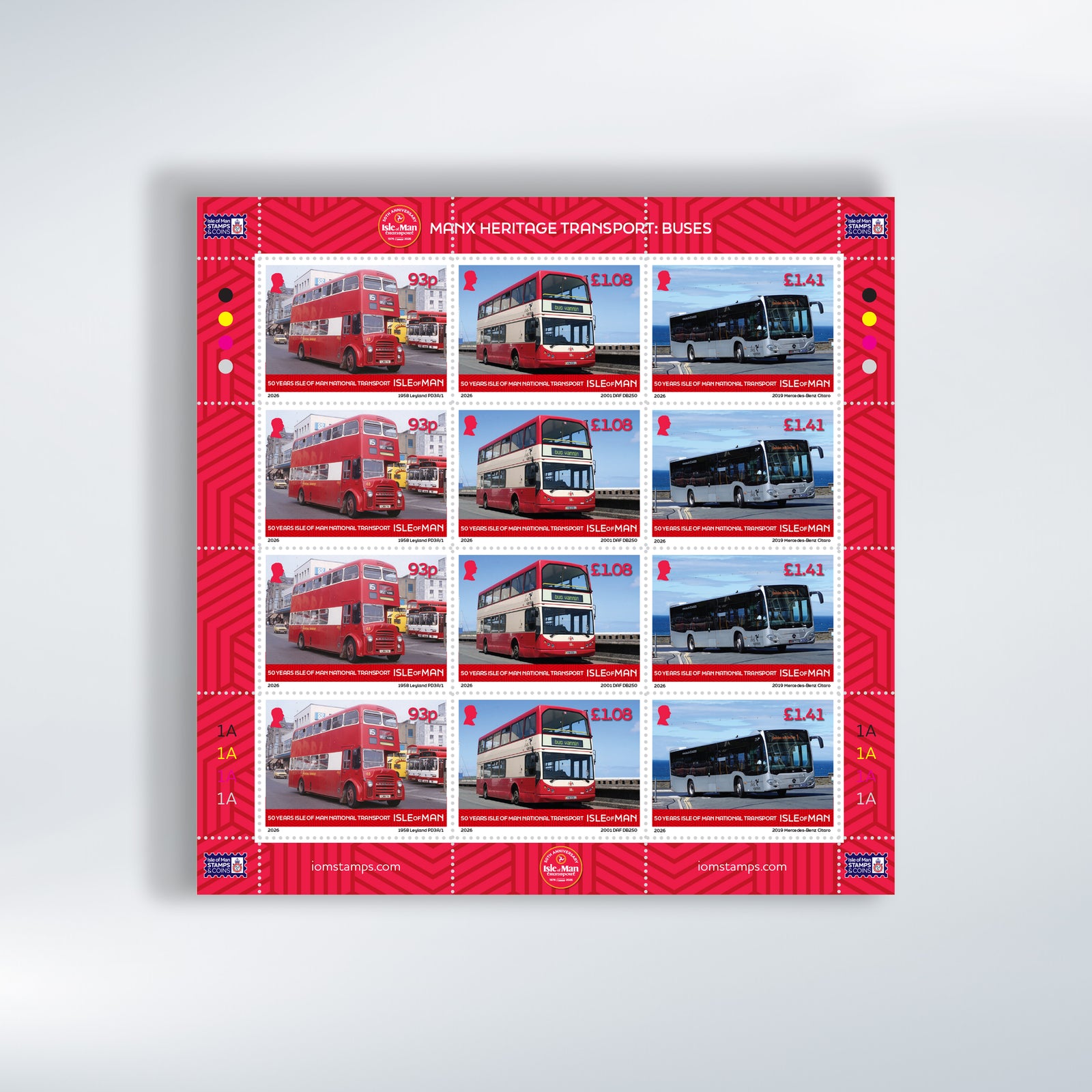 Manx Heritage Transport: Buses & Horse Trams - Buses Stamp Sheet