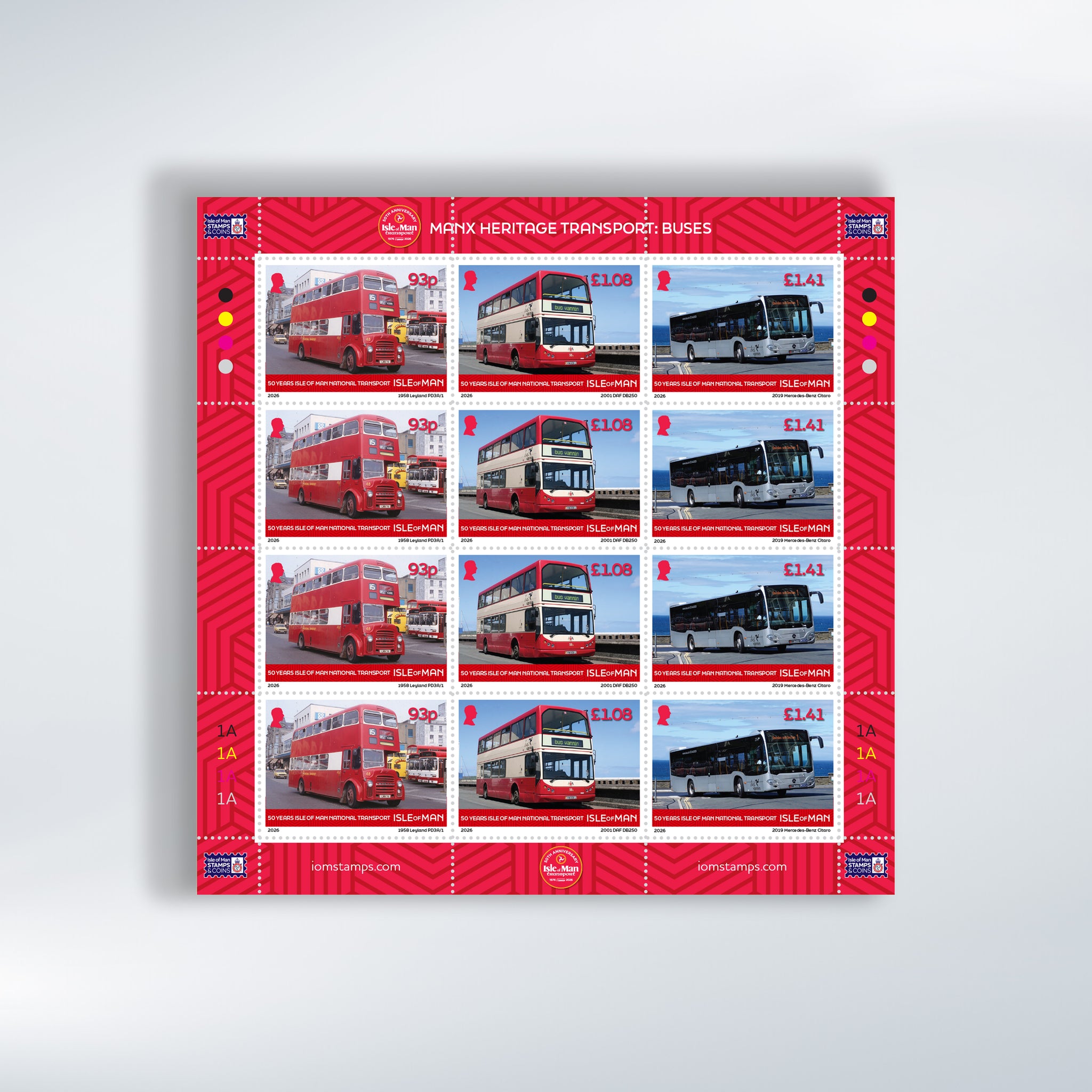 Manx Heritage Transport: Buses & Horse Trams - Buses Stamp Sheet
