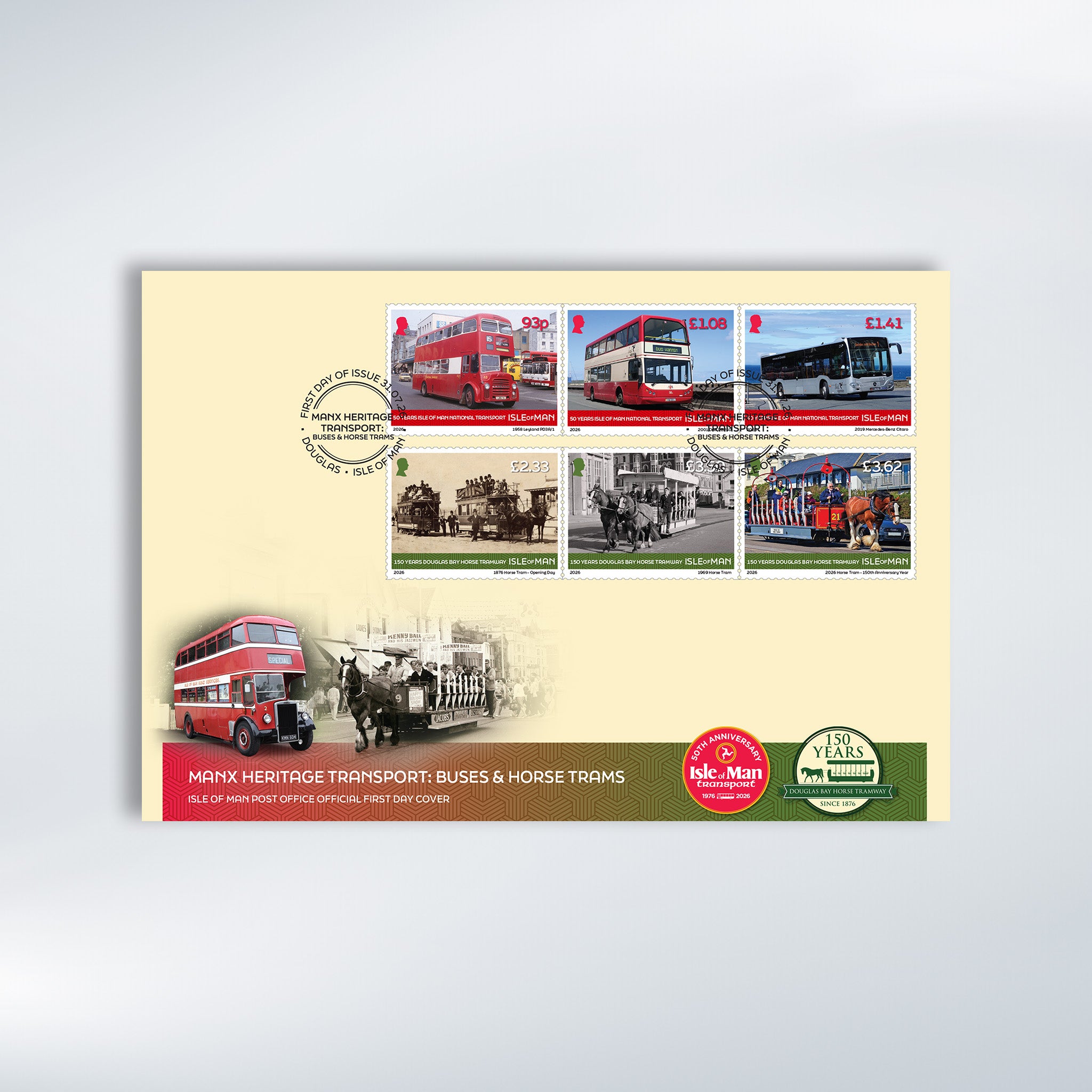 Manx Heritage Transport: Buses & Horse Trams First Day Cover