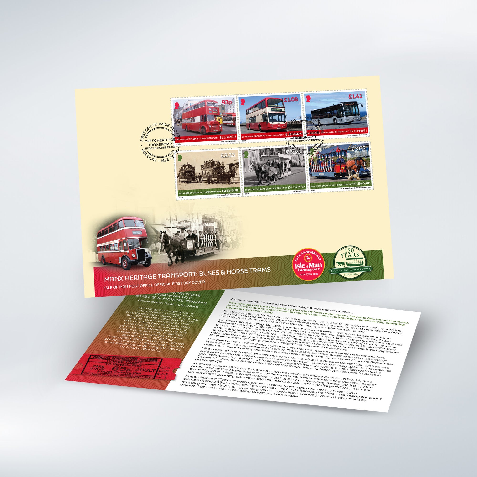 Manx Heritage Transport: Buses & Horse Trams First Day Cover