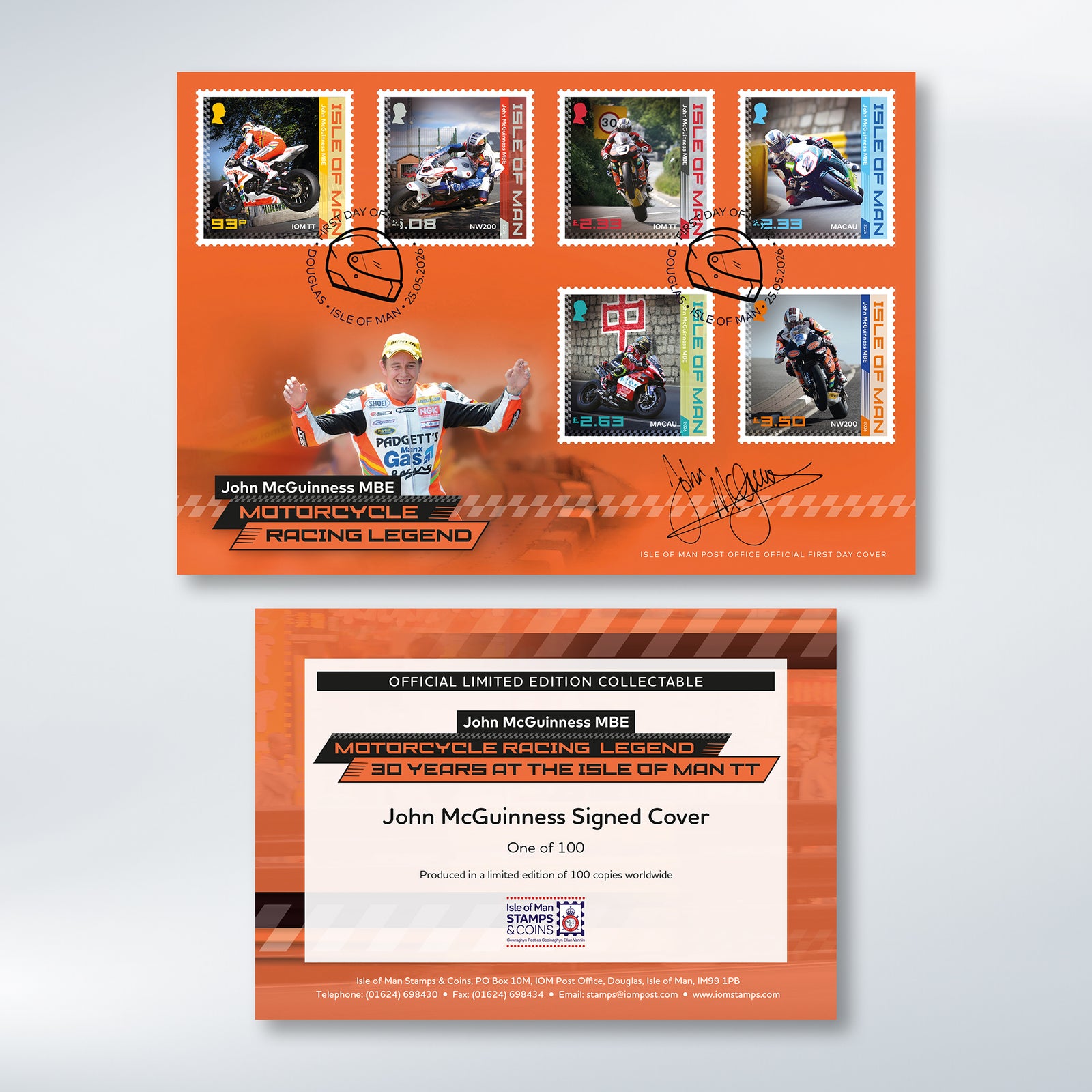 John McGuinness MBE Motorcycle Racing Legend Signed Cover